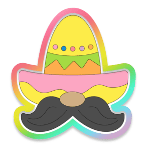 Sombrero Mustache Cookie Cutter 3D Download