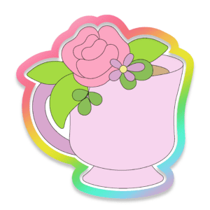 Floral Tea Cup Cookie Cutter 3D Download