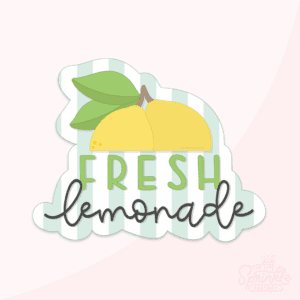 Image of 2 lemons with handwritten words underneath that say fresh lemonade