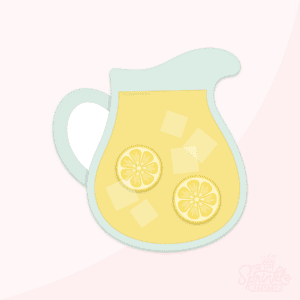 Image of a pitcher of lemonade with lemon slices and ice