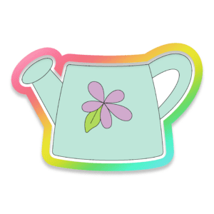 Image of a mint green watering can.