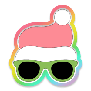 Santa hat Shades Cookie Cutter 3D Download