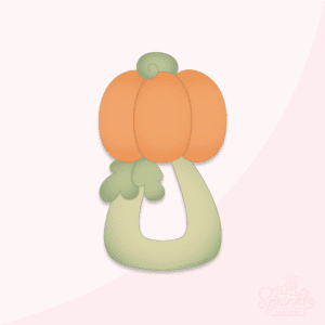 Clipart image of a pumpkin baby rattle.