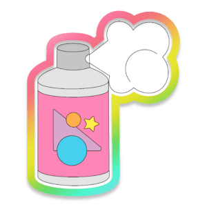 Clipart image of a can of hairspray.