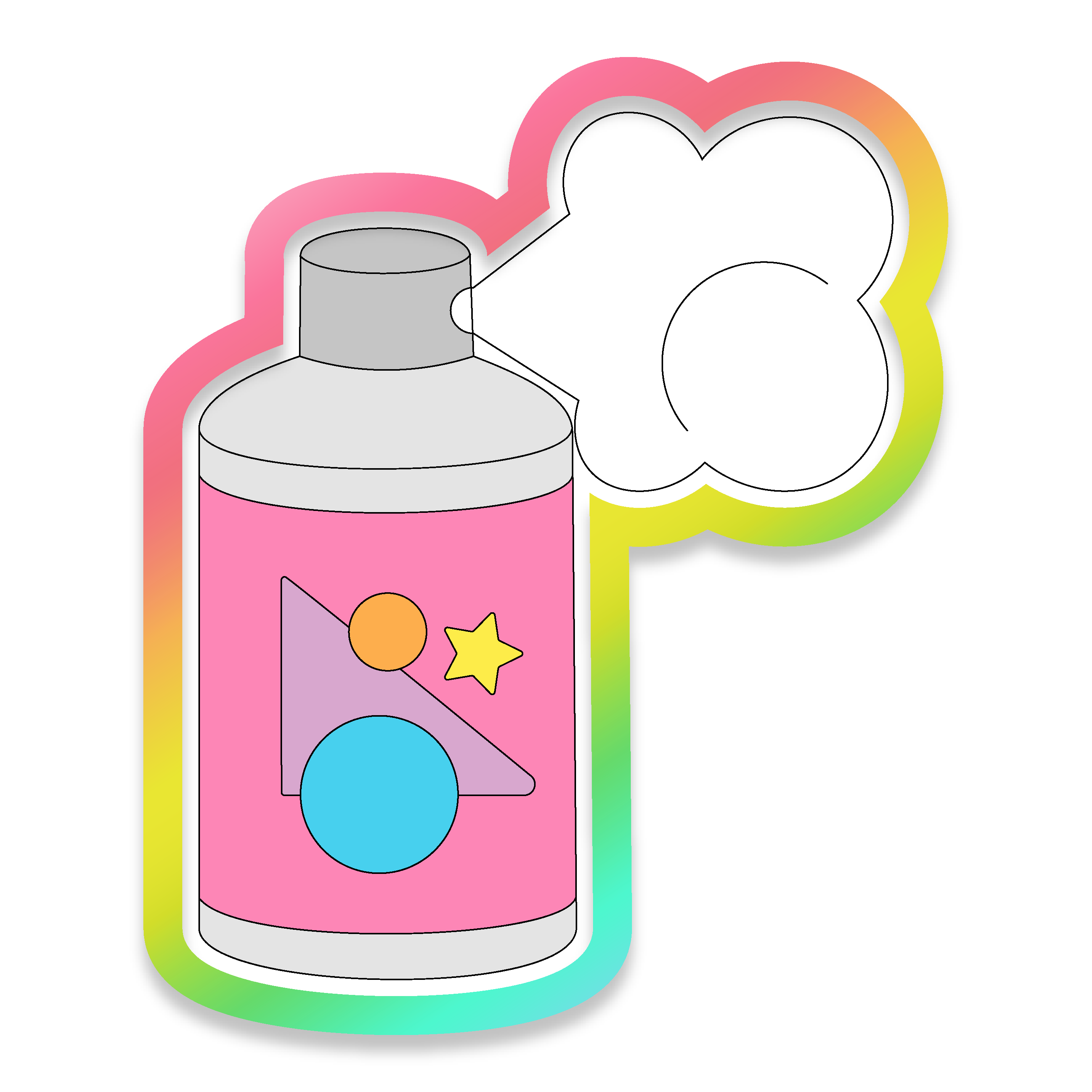 Clipart image of a can of hairspray.