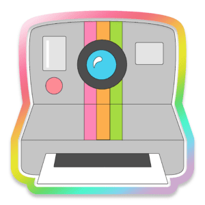 Clipart image of a polaroid cutter.