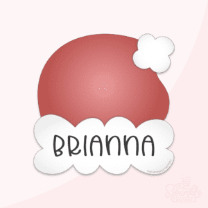Clipart image of a chunky red Santa hat with the name Brianna in black capital letters on the brim.