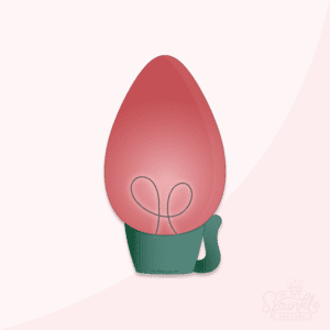 Clipart image of a red vintage Christmas bulb with a green bottom.