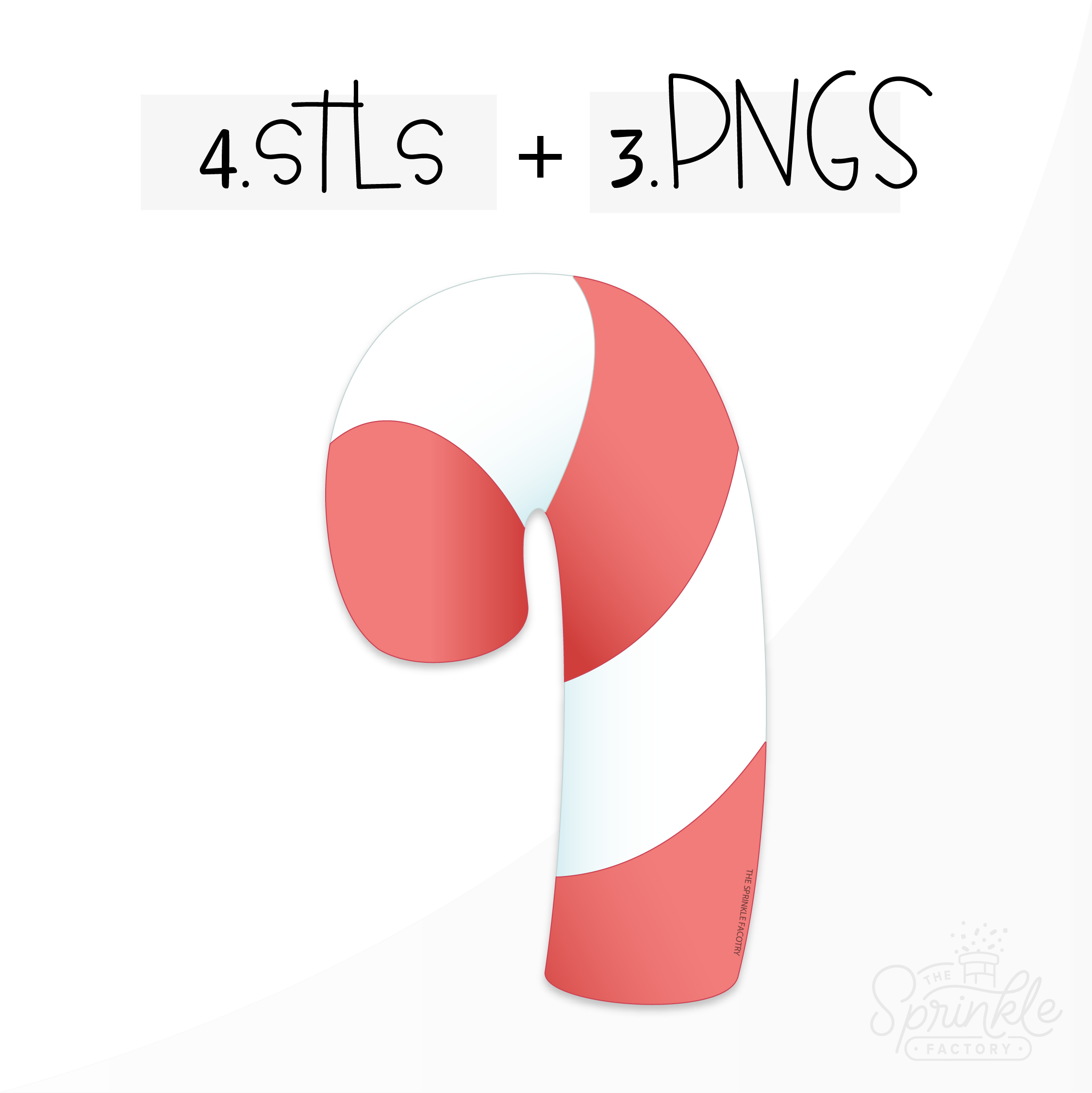 Clipart of a classic red and white thick stripped candy cane facing left.