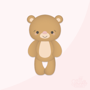 Clipart of a brown teddy bear with a pink nose.