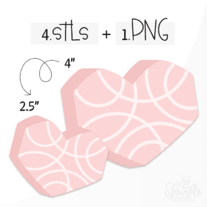 Clipart of a heart shaped snack cake with pink icing and white swirls.
