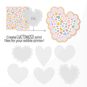 A graphic image of a trendy hearts bundle on a white background.