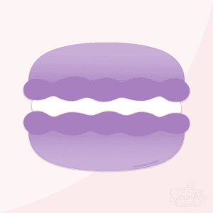 Clipart of a purple macaron cookie with white filling.