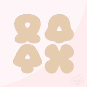 Clipart of 4 brown pieces of cereal.