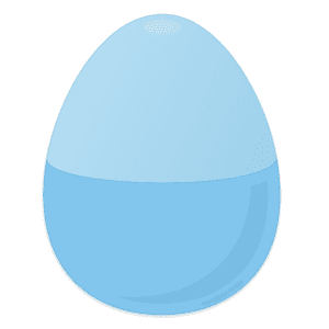 Clipart of a blue 2 piece plastic egg.