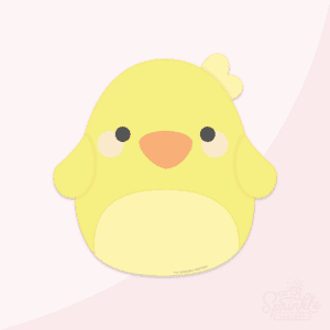 Clipart of a yellow chick squishmallow with an orange beak.