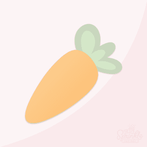 Clipart of an orange carrot with green tops.