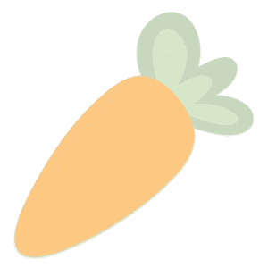 Clipart of an orange carrot with green tops.