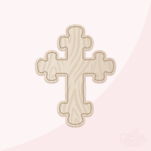 Clipart of a cross with a brown wood print.