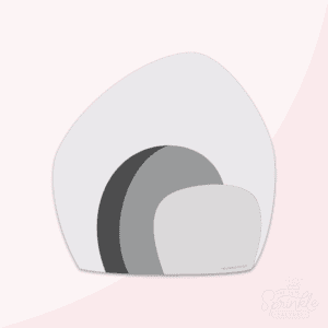 Clipart of a grey rock tomb with smaller piece creating an opening.