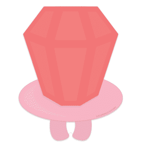 Clipart of a dark pink ring pop candy with a light pink base.
