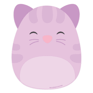 Clipart of a purple squishmallow cat.