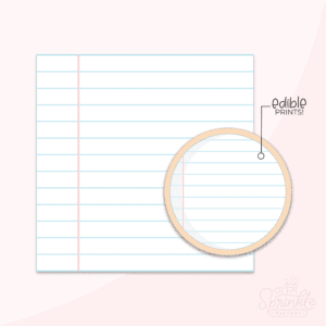 Digital image of a lined notebook paper print with blue horizontal lines and a pink vertical.