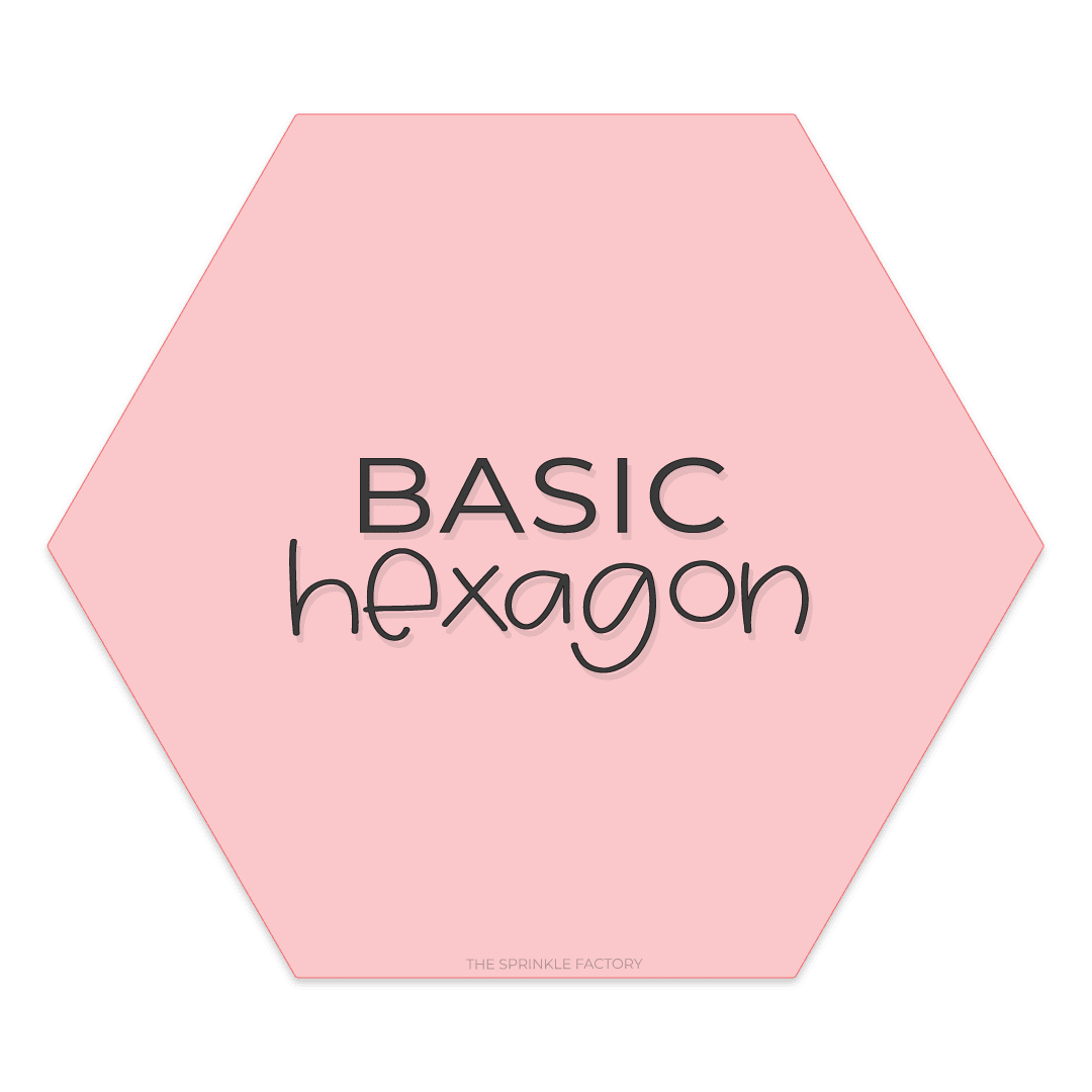 Clipart of a basic pink hexagon.