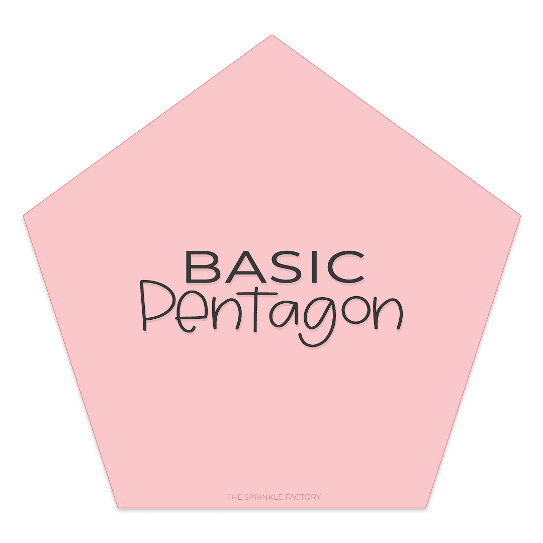 Clipart of a basic pink pentagon.
