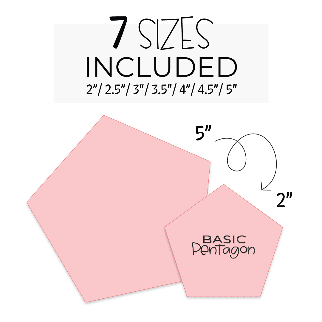 Clipart of a basic pink pentagon.