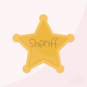 Clipart of a gold sheriff's badge with the word SHERIFF in the center.