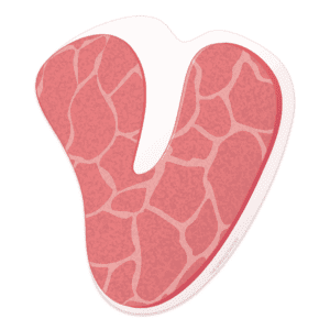 Clipart image of a raw t bone steak.