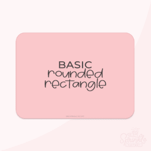Clipart of a basic pink rectangle with rounded corners.