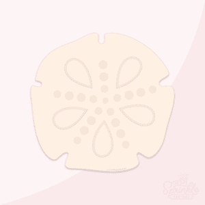 Clipart of a cream coloured sand dollar with darker tan details.