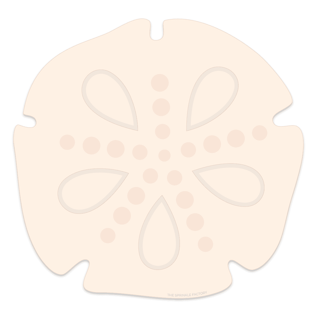 Clipart of a cream coloured sand dollar with darker tan details.