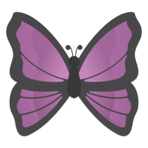 Clipart of a purple and black butterfly.