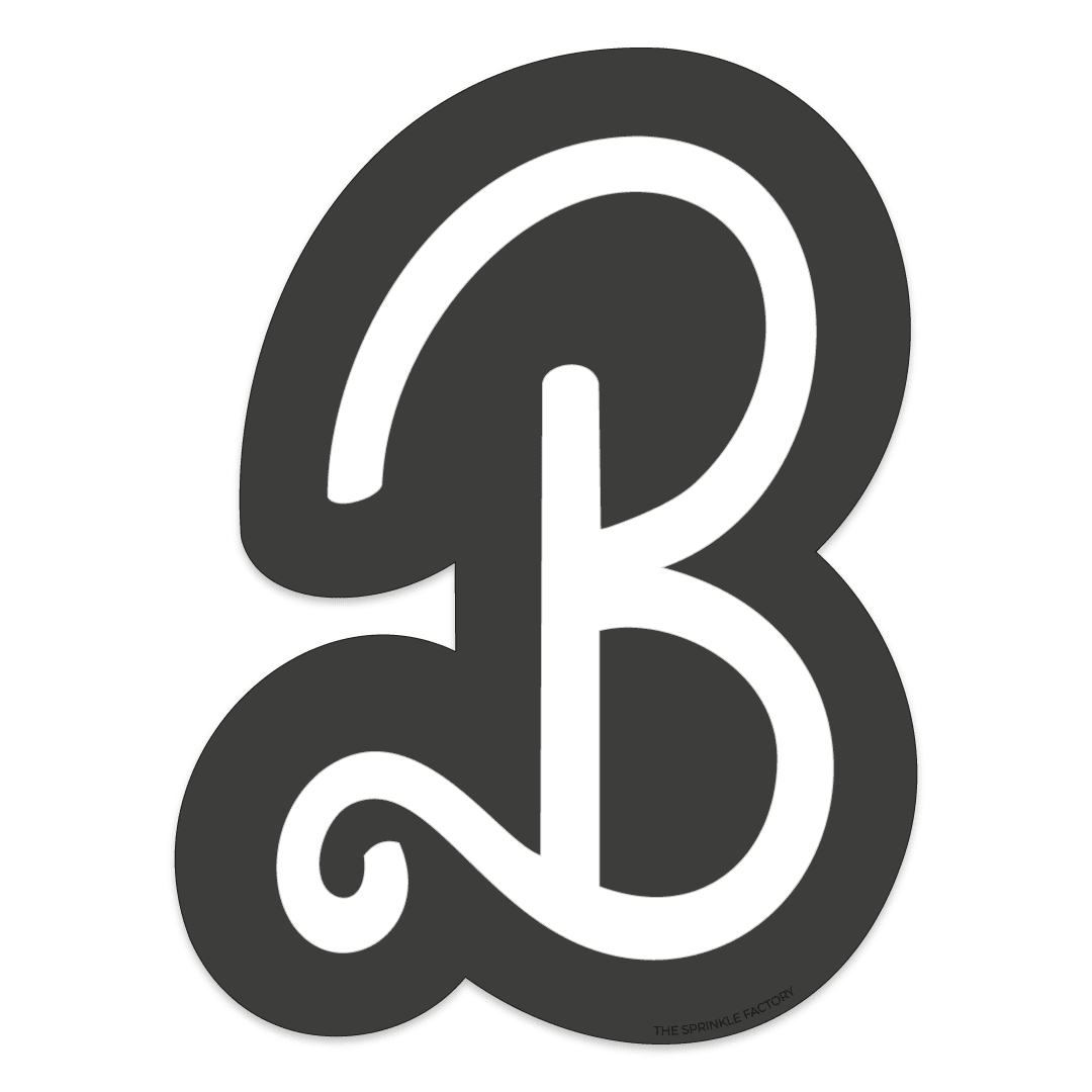 Clipart of a white B with an offset black background.
