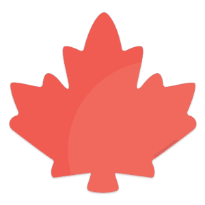 Clipart of a red maple leaf for Canada day.