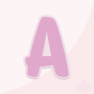 Image of a purple capital letter A with an offset lighter purple background.