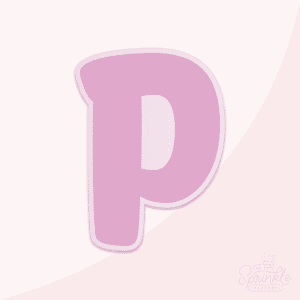 Image of a purple capital letter P with an offset light purple background.