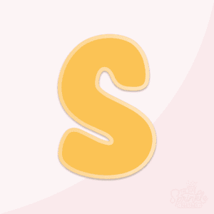 Clipart of a yellow capital letter S with an offset light yellow background.