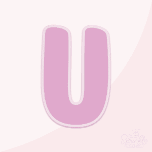 Clipart of a purple capital letter U with an offset light purple background.