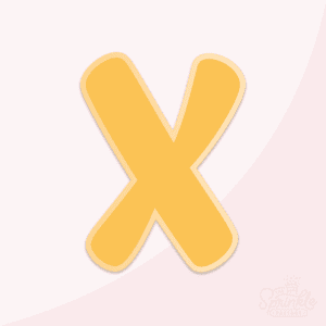 Clipart of a yellow capital letter X with an offset light yellow background.