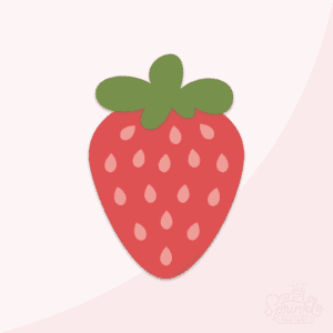A digital image of a strawberry on a pink background.