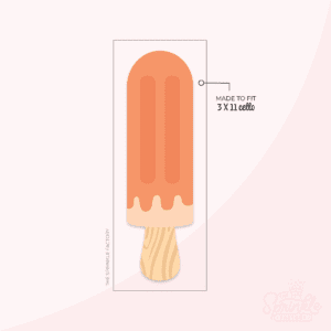 Clipart of a tall skinny orange popsicle with lighter orange cream near the bottom on a wooden stick.