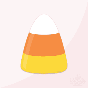 Clipart of a white, orange and yellow candy corn candy.
