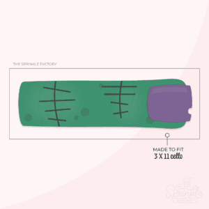 Clipart of a green Frankenstien finger with black stitches on it and a chipped purple fingernail.