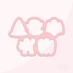 Clipart of a pink multi cutter of the halloween frosted crackers.