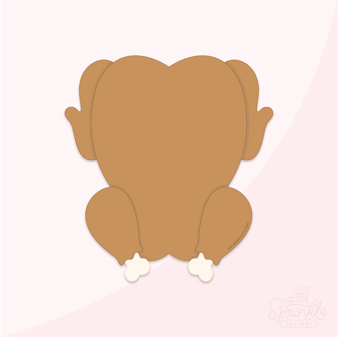 Clipart of a golden brown roasted turkey top view.