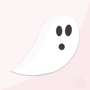 Clipart of a white ghost with black eyes and round mouth.